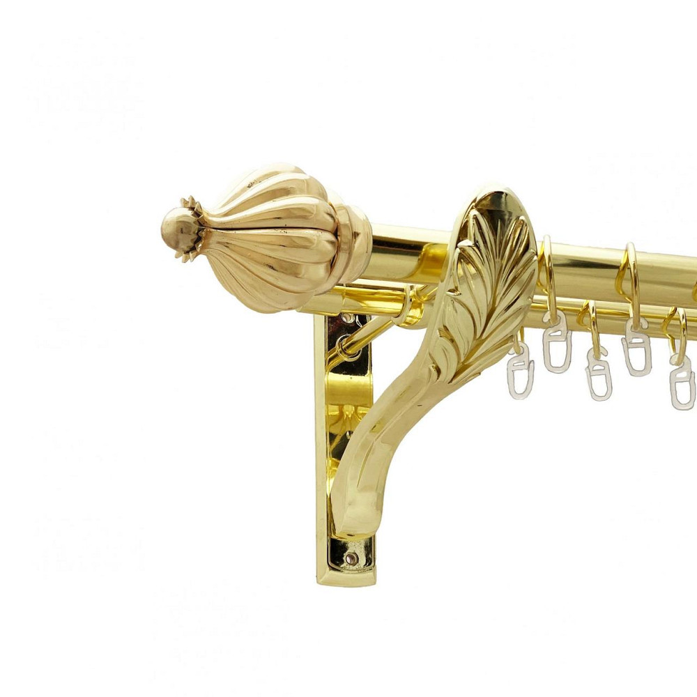 Карниз Orvit Таджа металевий дворядний ретро гладка труба кільце металеве Золото 25\19 мм 160 см (00-00021727) Львов - изображение 1