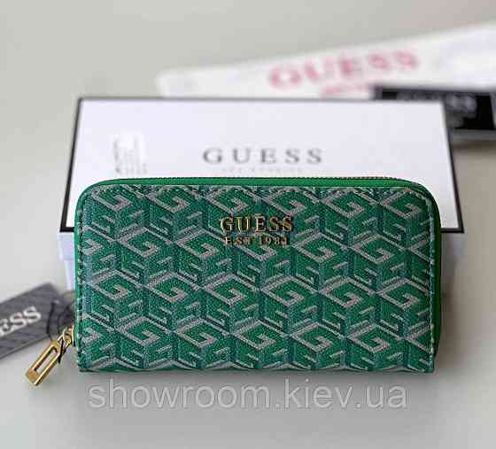 Женский кошелек на молнии Guess (7594) зеленый Киев
