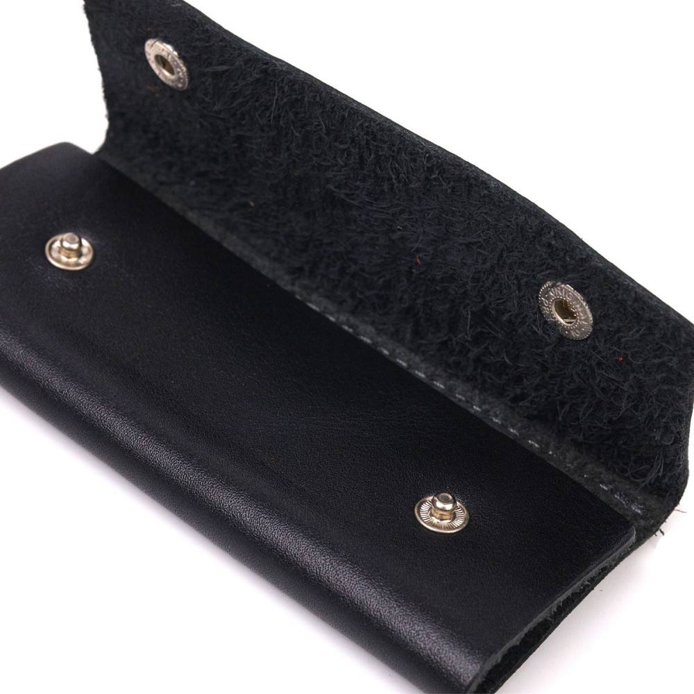 Удобная ключница в глянцевой коже Украина GRANDE PELLE 16719 Черная Киев - изображение 6