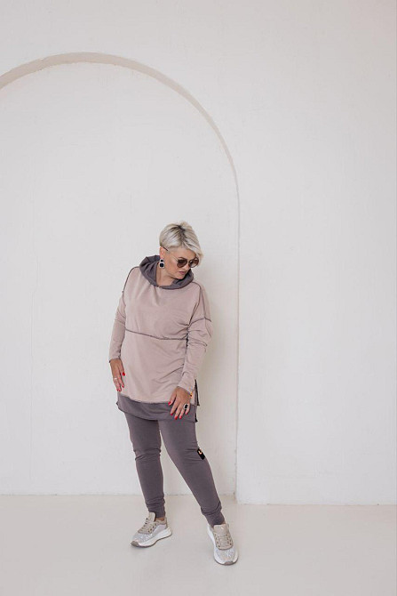 Женский прогулочный костюм двунитка Шоколад, 54/58 Одесса - изображение 2