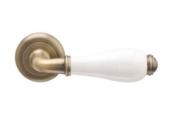 Ручки дверні Gavroche HYDRARGYRUM  MAB/White матова бронза/ білий Київ