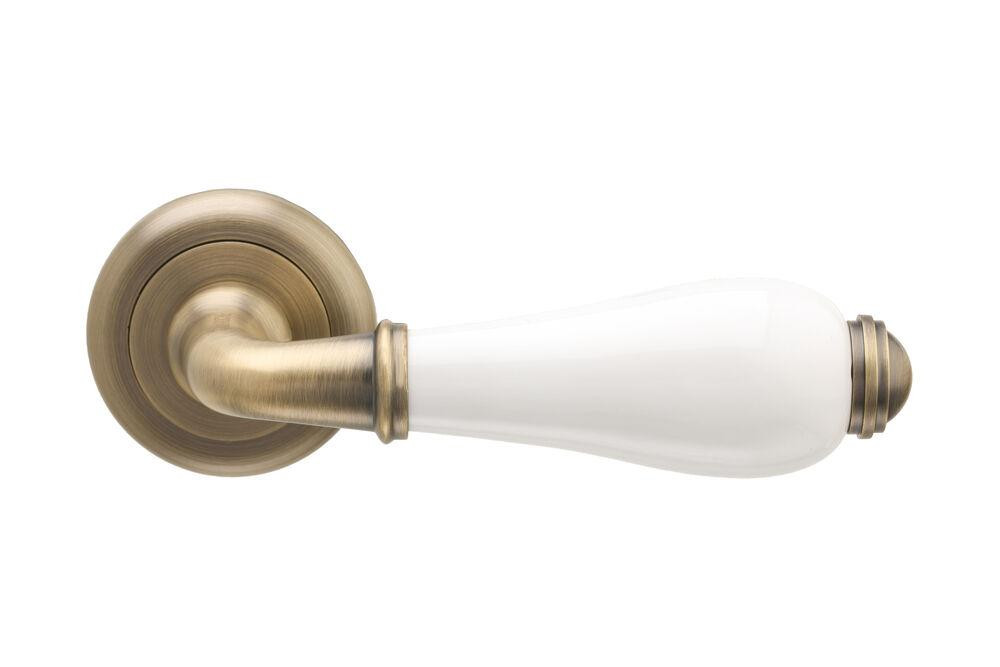 Ручки дверные Gavroche HYDRARGYRUM MAB/White - матовая бронза/ белый Киев - изображение 1