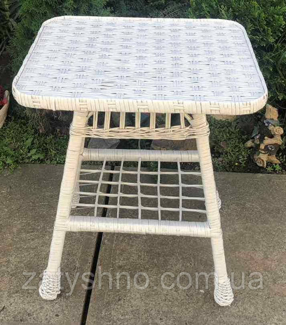 Квадратный белый стол из лозы Киев - изображение 2