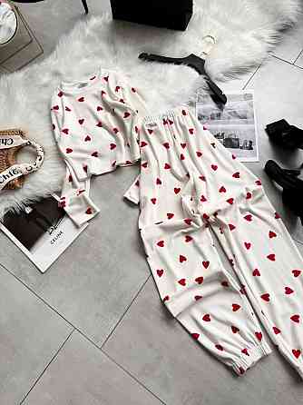 Жіноча стильна принтована домашня піжама з плюшевого велюра Одеса