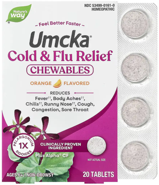 Лекарство от простуды для детей Natures Way Cold + Flu Relief 20 жев таб апельсин Киев - изображение 1