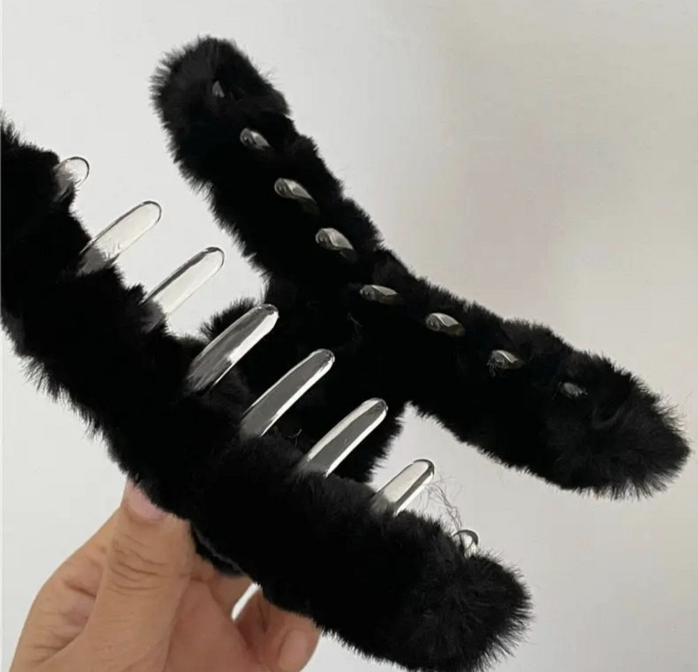 Шпилька крабік із хутра Рожевий Смела - изображение 3