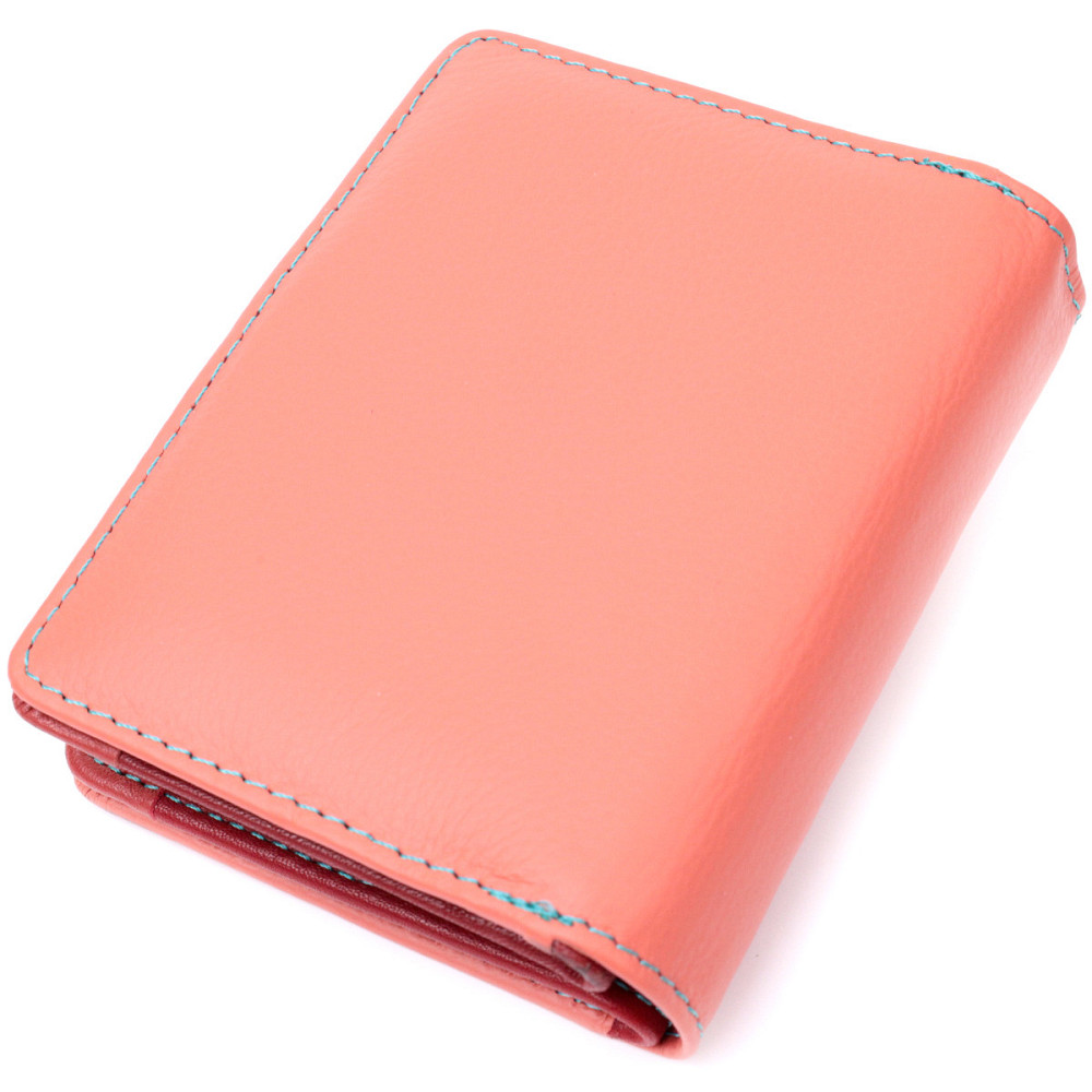 Кожаный женский вертикальный кошелек небольшого размера ST Leather 19438 Оранжевый Киев - изображение 10