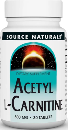 Ацетил-L-карнітин Soursce Naturals Acetyl L-Carnitine 500 mg 30 таб Київ