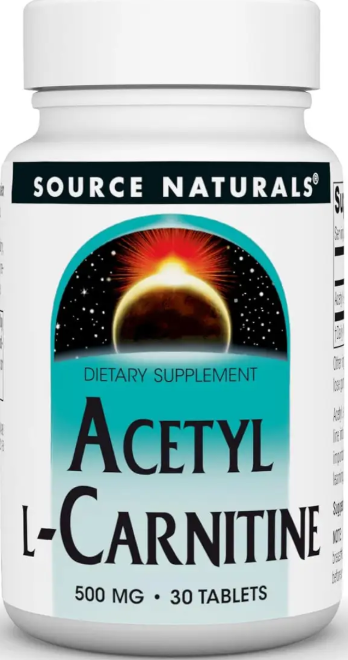 Ацетил-L-карнітин Soursce Naturals Acetyl L-Carnitine 500 mg 30 таб Київ - фото 1