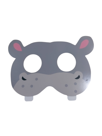 Дитяча маска Бегемот картон one size сірий Київ