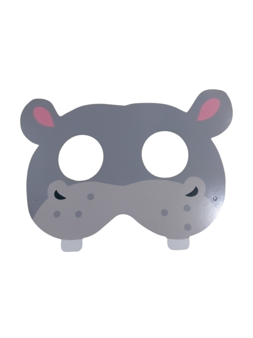 Дитяча маска Бегемот картон one size сірий Київ - фото 1