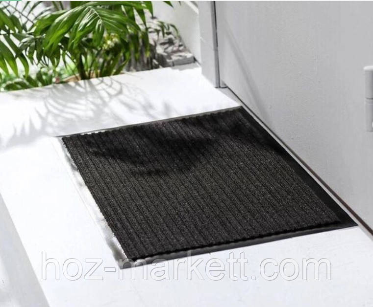 Коврик 60 х 90 см черный придверный влаговпитывающий килим Харьков - изображение 1
