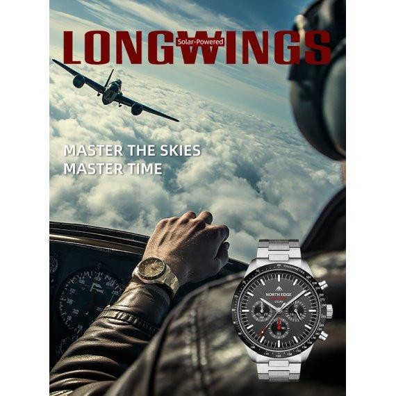 Чоловічий водостійкий наручний годинник North Edge Long Wings 5 ​​Bar Вінниця - фото 7