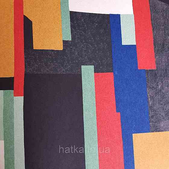 Шпалери флізелінові еко Khroma Zoom Goja 0.53х10.05 м абстракція геометрія червоний синій жовтий чорний білий Київ