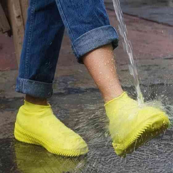 Многоразовые бахилы-чехлы L (41-45 размер) для обуви силиконовые от воды и грязи. Цвет: желтый LB-73 Ивано-Франковск
