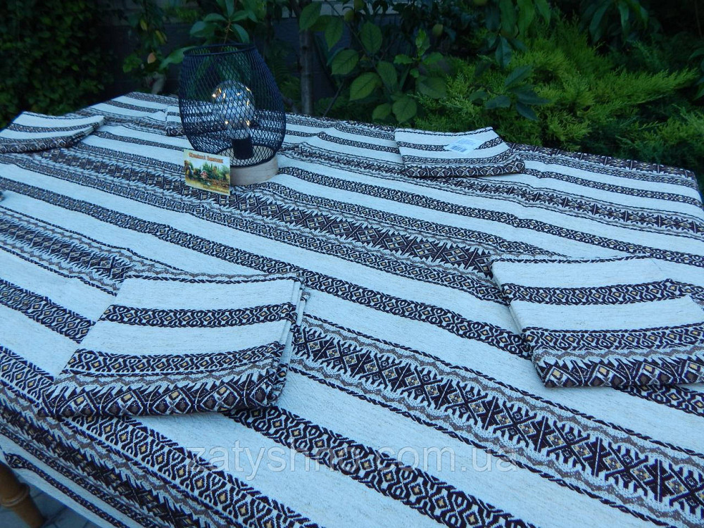 Кавова скатертина з сетами на льону 230×140 Київ - фото 9