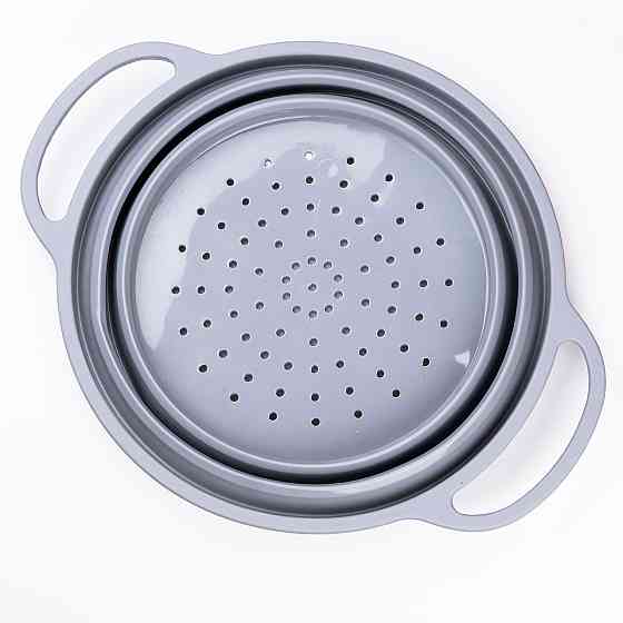 Дуршлаг силиконовый складной с ручками 2.6 л Серый HP34544G Киев