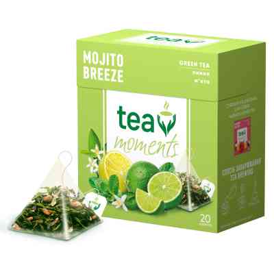 Чай Tea Moments Mojito Breeze зелений 20х1.8 г пірамідки (tm.00339) Вінниця