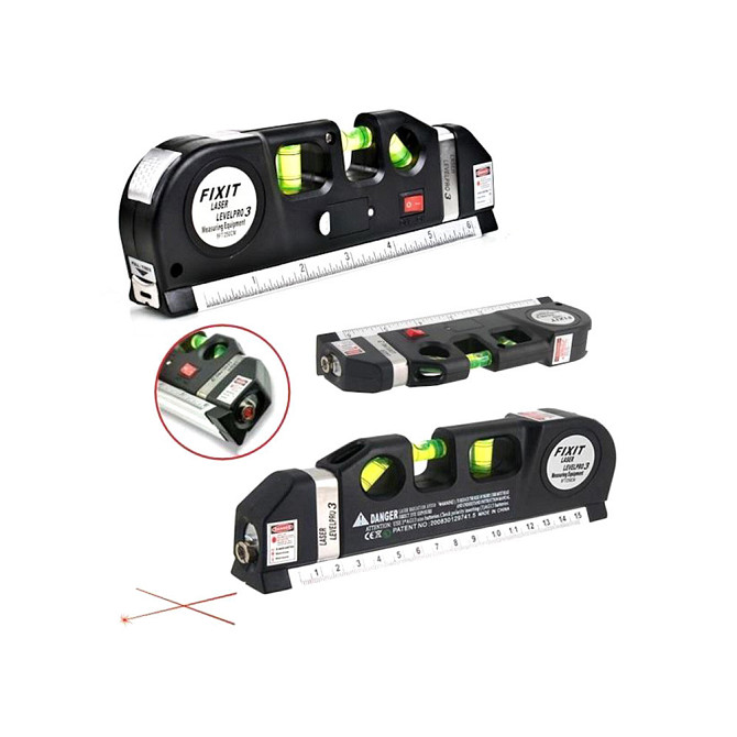 Лазерний рівень із вбудованою рулеткою FIXIT Laser Level Pro 3 4в1 рулетка лінійка 13793 Київ - фото 8