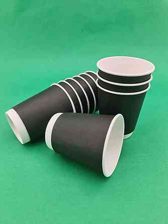 Стакан картонний 2-шаровий чорний 300 мл (8 oz) (20 шт.) Харків