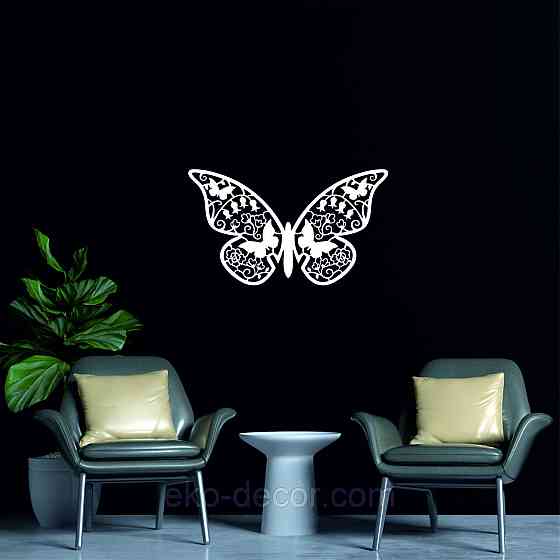 Декоративне настінне Панно  «Метелик» , Декор на стіну 90*52 см, Білий Київ