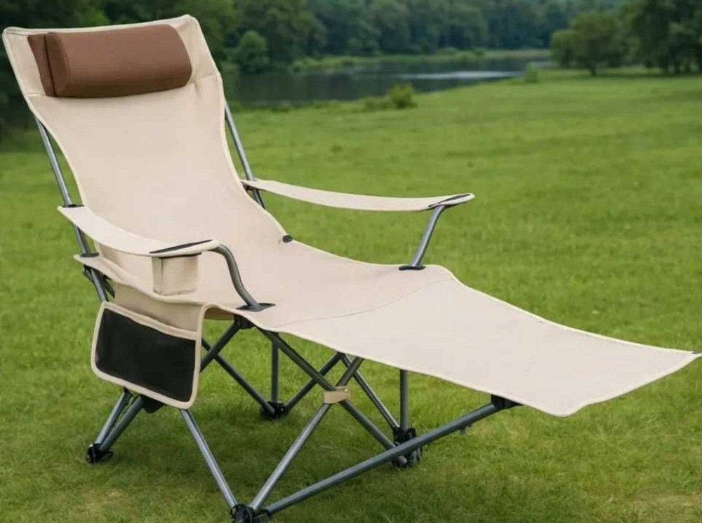 Раскладное кресло-шезлонг с подножкой для рыбалки и пикника 120 кг. Харьков - изображение 5