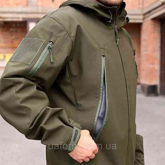 Демисезонная мужская куртка Soft Shell хаки, мужская тактическая куртка софт шел Львов