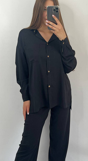 Костюм женский летний лён Черный 42/44 Харьков - изображение 1