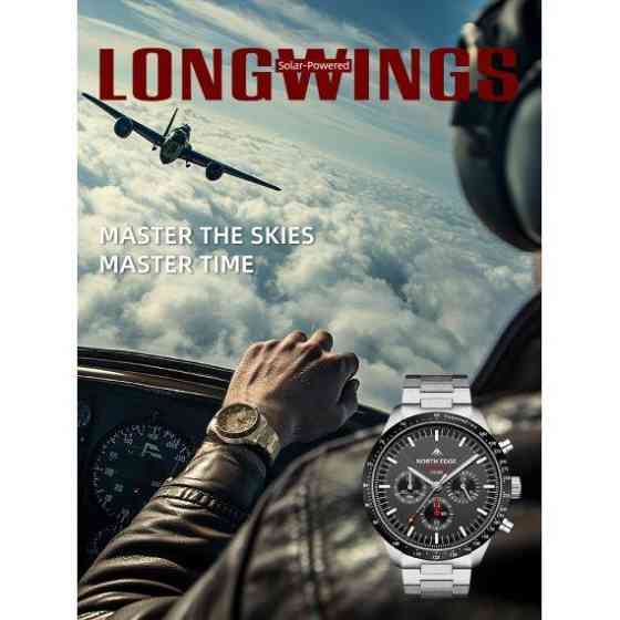 Мужские водостойкие наручные часы North Edge Long Wings 5 Bar Киев