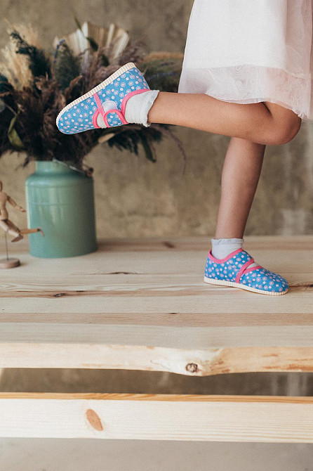 Капці для садка, яслі, дитячі капці для садка на липучці блакитний розовий Одеса - фото 7