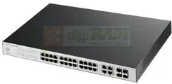 Комутатор ZyXEL 28-port GbE Nebula Cloud Managed PoE Switch: 24x GbE + 4x dual personality (NSW10028PEU0101F) Київ