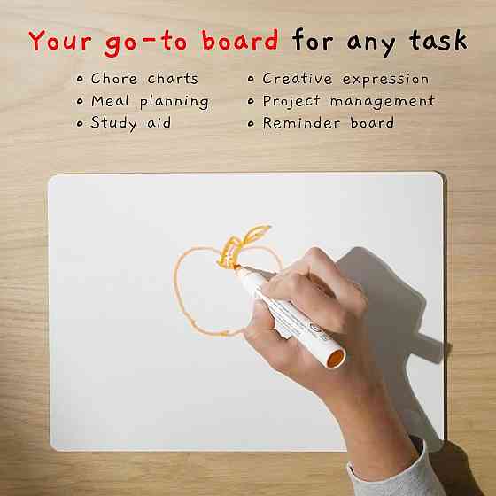 Дошка 9x12 дюймів DELB біла 3 шт двостороння портативна сухостираюча маркерна для дітей учнів офісу набор малювання Київ