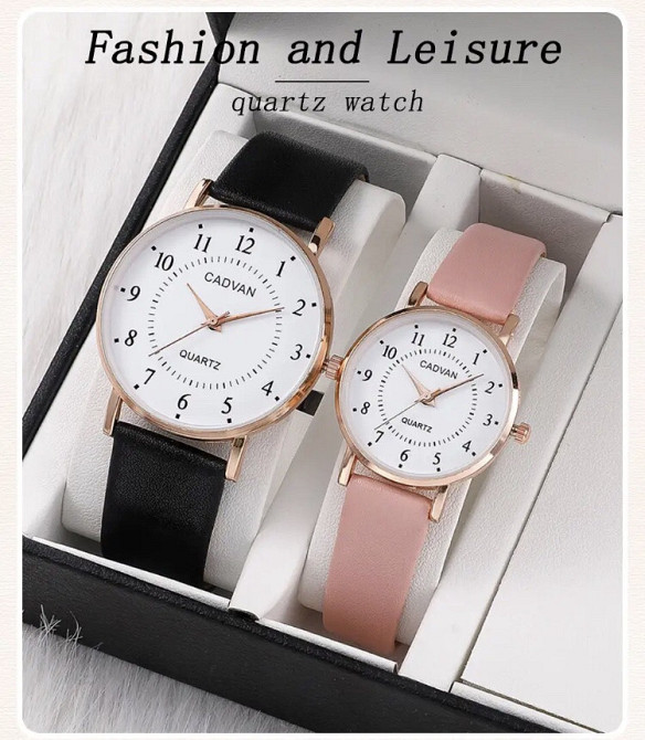 Подарочный набор для мужчин и женщин: 2 парные часы, - диам. 4см, длин 24см, шир. рем. 1,8 см Киев - изображение 1