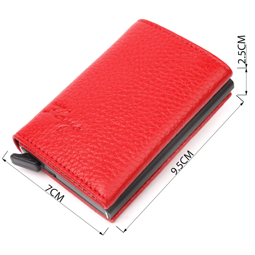 Візитниця з натуральної зернистої шкіри KARYA 20981 Червоний Київ - фото 3