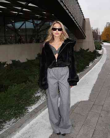 Жіноча базова тепла повсякденна шуба хутро на підкладці Одеса