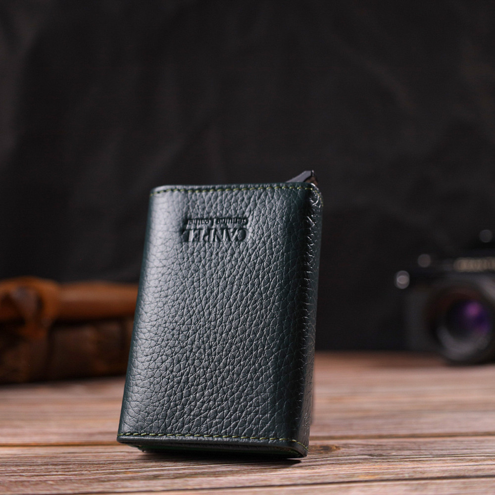 Картхолдер унисекс в три сложения с автоматическим мехнизмом из натуральной кожи флотар CANPELLINI 21932 Киев - изображение 8