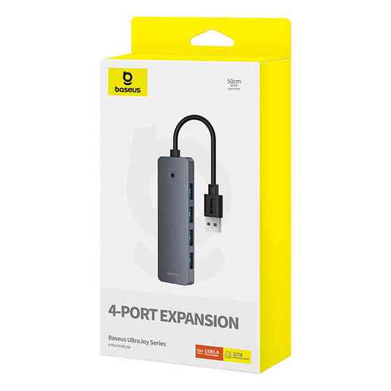 USB-хаб Baseus UltraJoy Series 4-Port HUB Lite 50cm Space Grey（USBA to USB3.0*4+Type-C5V） Одеса