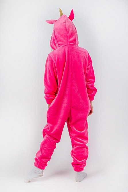 Дитяча піжама-кигурумі дитячий і підлітковий Єдиноріг, рожевий, домашня піжама топ Київ - фото 2