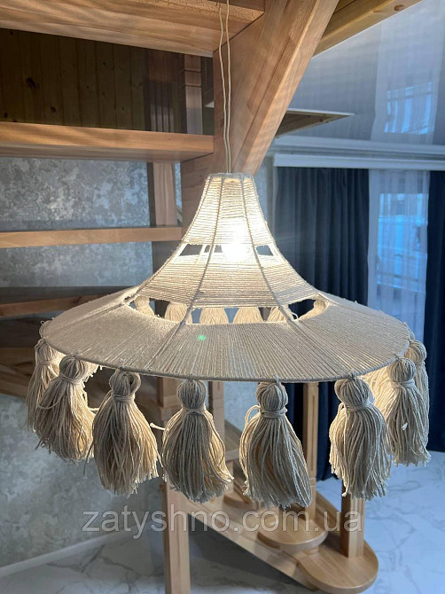 Люстра плетена кавова велика Київ - фото 9