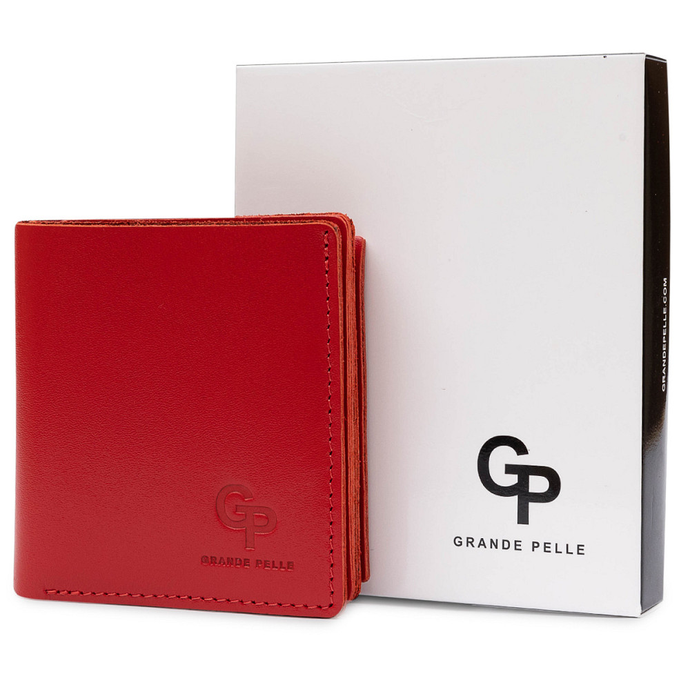 Небольшое женское портмоне GRANDE PELLE 11565 Красный Киев - изображение 5