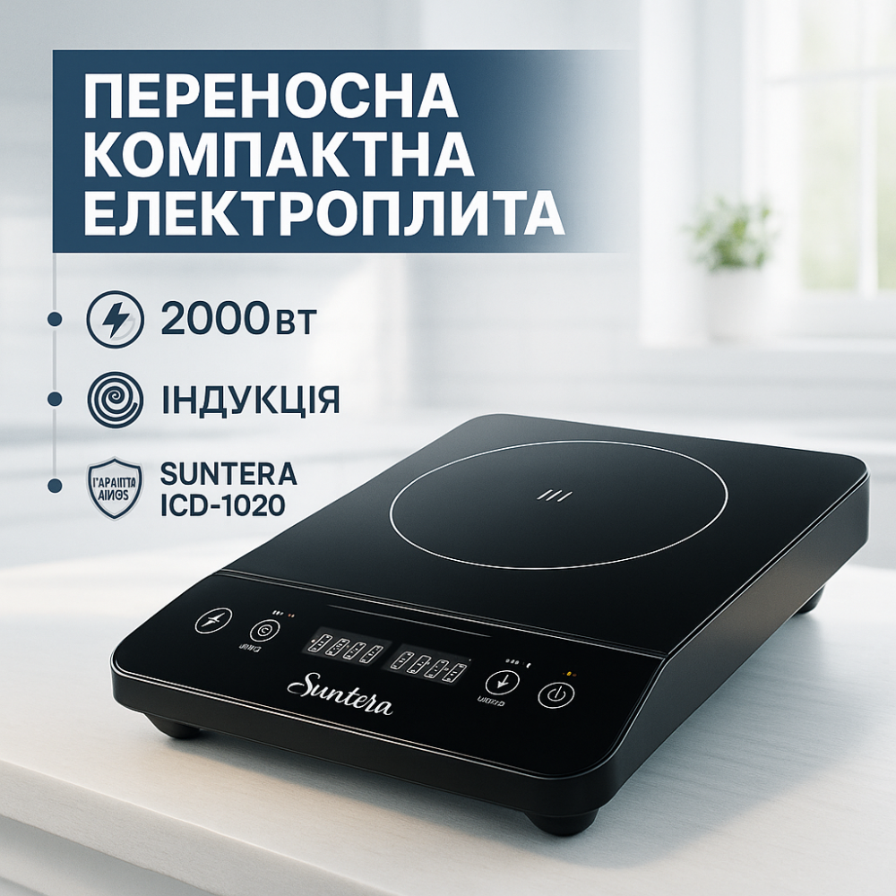 Електричні плити хорошої якості Suntera, Стильна електроплита, Настільна плита для приготування їжі EF-73 Львів - фото 9