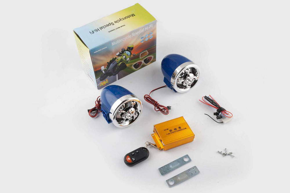 Аудіосистема (2.5, синя-хром, сигн., МР3//SD/USB, ПДУ, роз'єм ППДУ 3K) Мукачево - фото 1