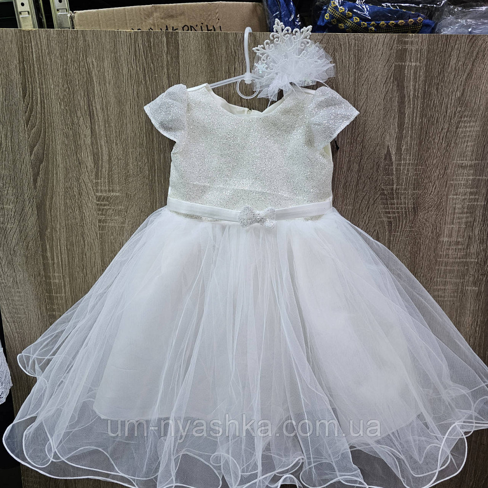 Сукня Сніжинка Молочне ошатне плаття для дівчинки з глітером Кривий Ріг - фото 2