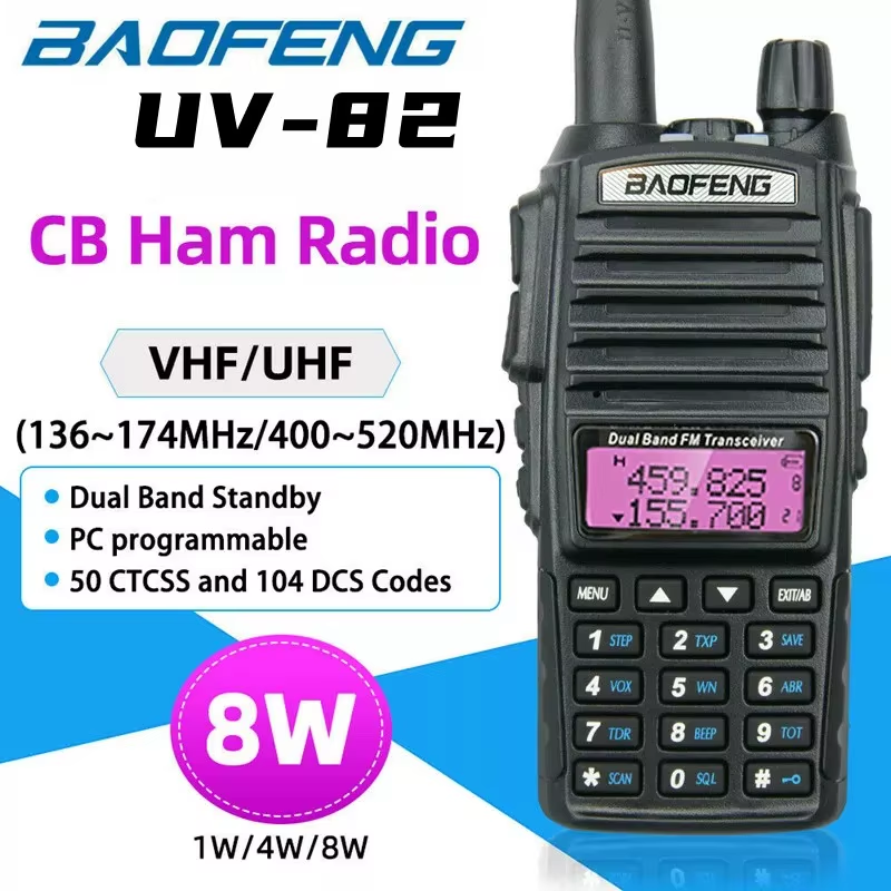 Рація портативна Baofeng UV-82 8 W (радіус 10 км) Чорний Київ - фото 7