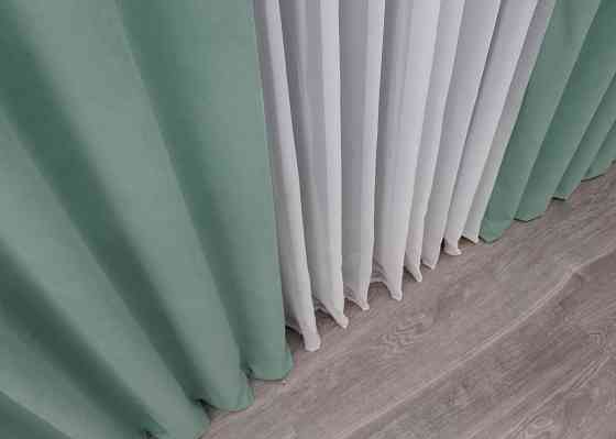 Шторная ткань микровелюр Petek цвет мятный 1508ш Киев