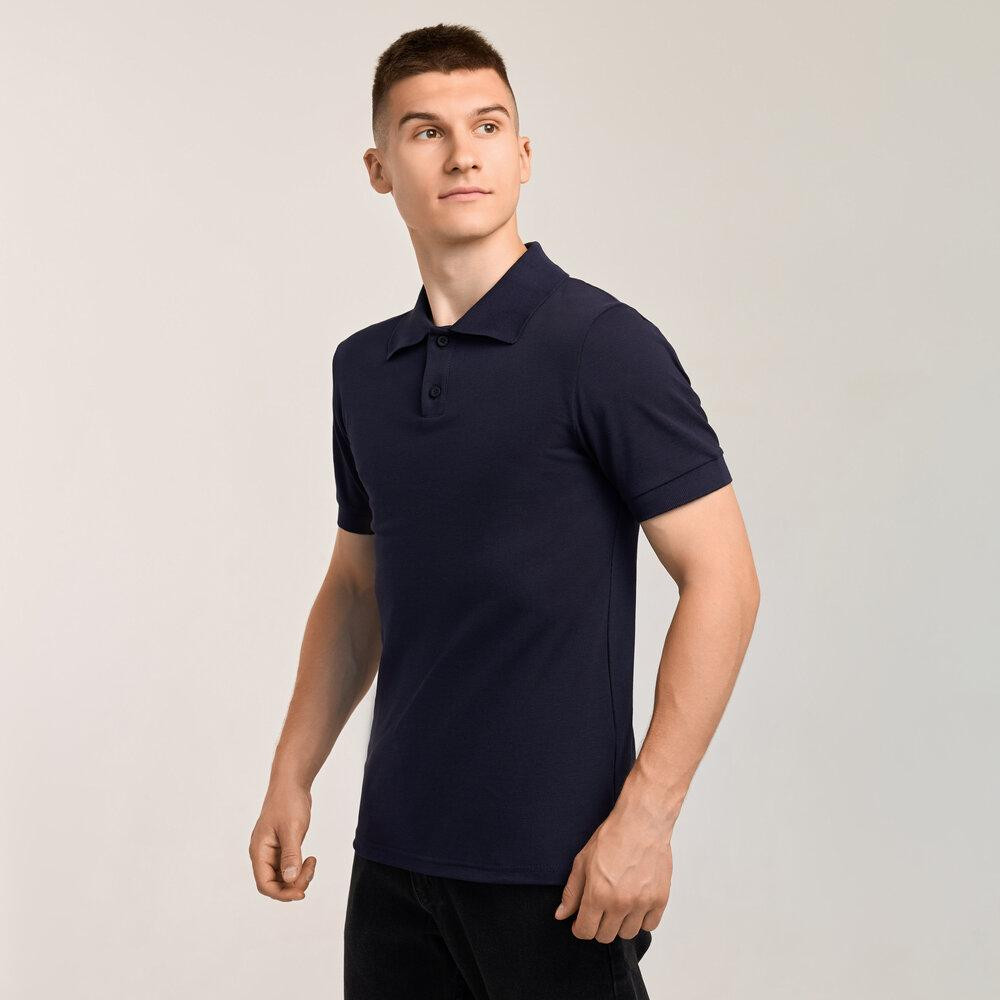 Темно-синє наві чоловіче класичне поло на ґудзиках Pobedov. Футболка поло Pobedov Royal синя Київ - фото 3