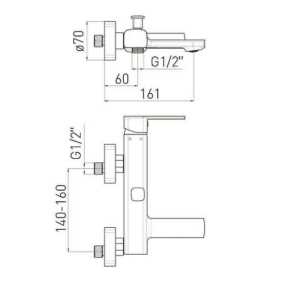 Змішувач для ванни VOLLE SOTA de la noche чорний 1538.030104 Київ
