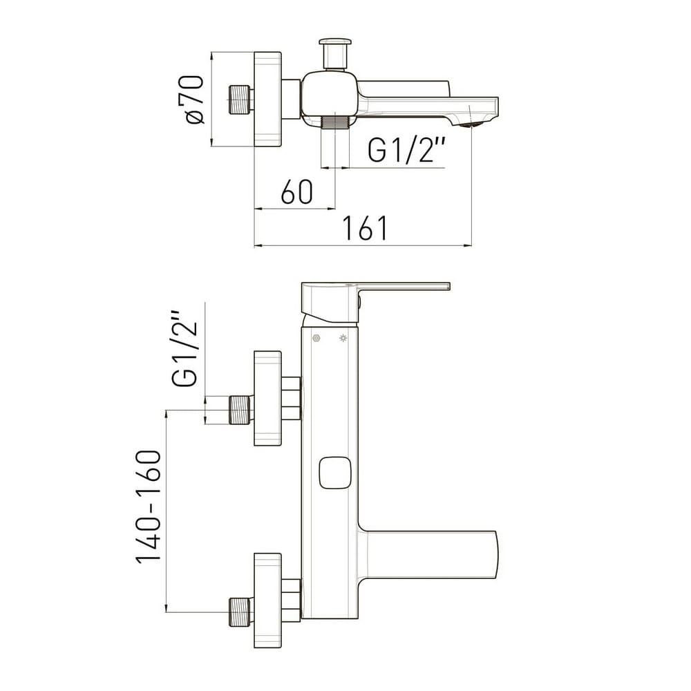 Смеситель для ванны VOLLE SOTA de la noche черный 1538.030104 Киев - изображение 2