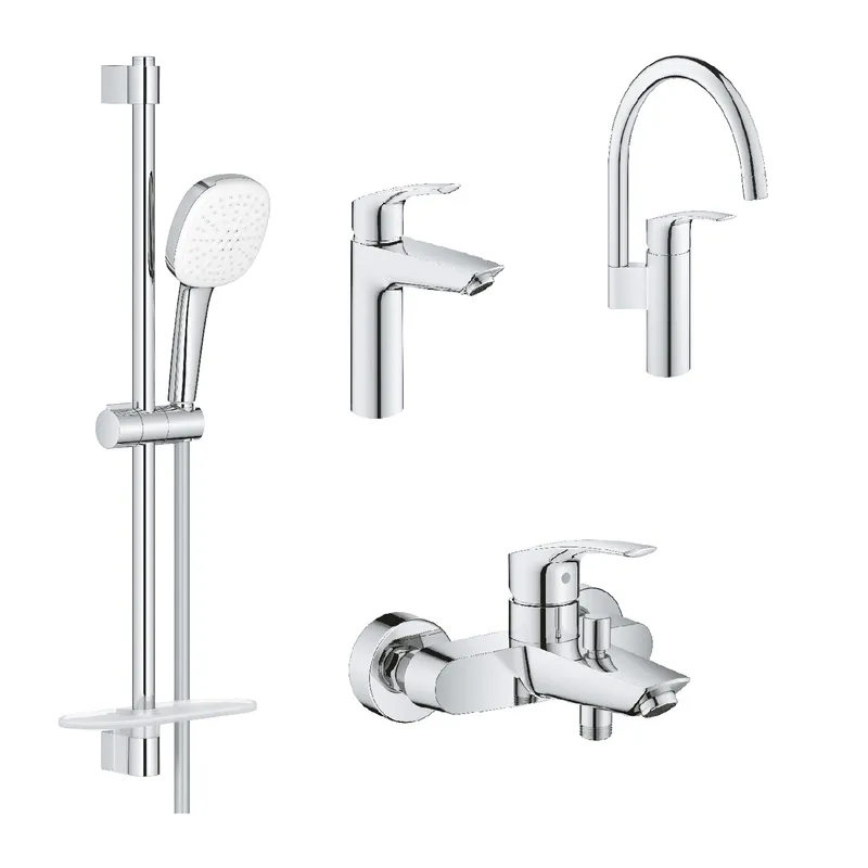 Набор смесителей Grohe Eurosmart 4 в 1 для ванной и кухни (UA123248M3) Черновцы - изображение 1