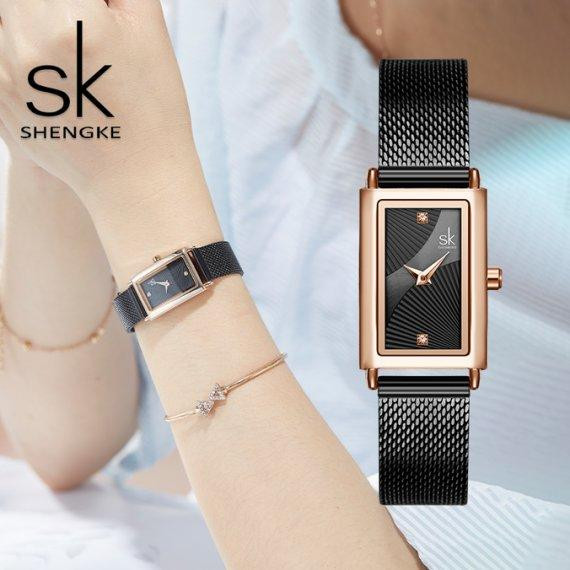 Женские наручные часы Shengke Victoria (Черные) Киев - изображение 8